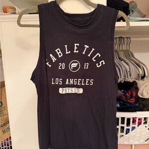 Fabletics Black Muscle Tank with White Los Angeles Logo